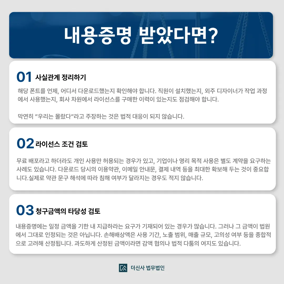 [변호사 칼럼] 홍보물 폰트 사용 저작권 침해 내용증명 받았다면