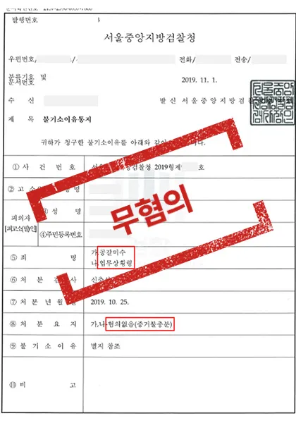 공갈미수·업무상횡령 — 혐의없음(증거불충분) — 결과를 표시한 사건 기록(개인정보 가림 처리)
